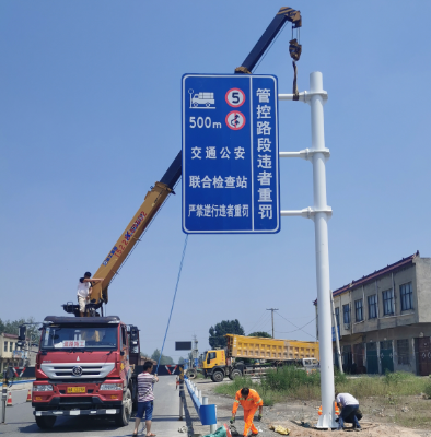 阳泉双悬臂标志杆、交通标志杆制作、门架立柱加工厂家